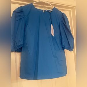 English Factory Blue Puff Sleeve Blouse
